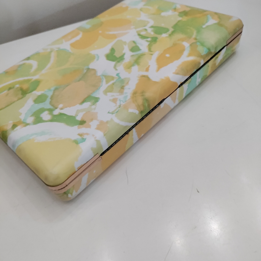 Vintage Retro MELE 1960s Yellow Floral Hinged Small Jewelry Case Box - Picture 6 of 6